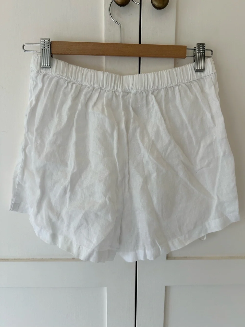 French Brand White Linen Shorts Set XS Bridal Lounge PJ - Picture 4 of 8
